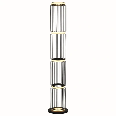 Image of Circolo Cage Floor Lamp Black, White Silicon