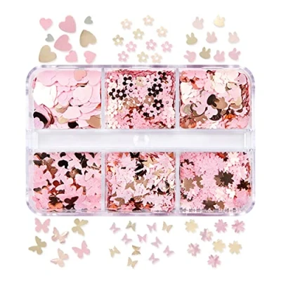 Image of Multi Shaped Glitter Sequin Flake Sparkle Confetti for DIY Epoxy Resin Mold Filler Jewelry Making Nail Art Sequins Makeup Christmas Decoration