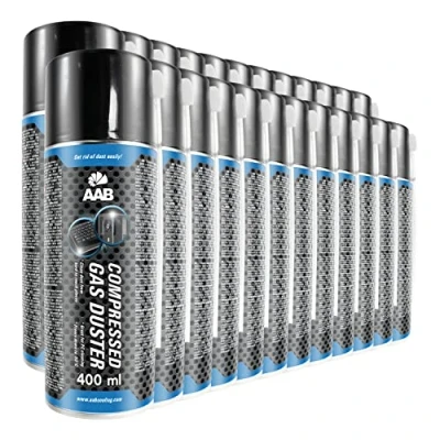 Image of 24 x AABCOOLING Compressed Gas Duster 400ml Air for Cleaning Computer, Keyboard, and Other Office Equipment, Laptop Cleaner, PC Kit, Duster, Can of Air, Aerosol, Canned