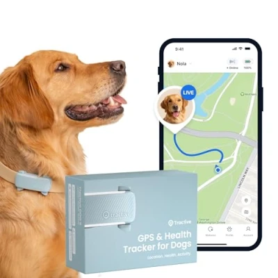 Image of Tractive GPS Dog Tracker Market leader Real time location tracking Escape Alerts Activity Monitoring Health Bark (Mint)
