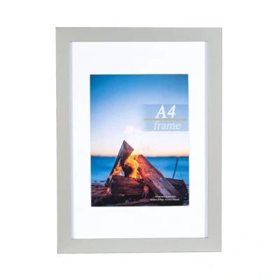 Image of Grey Wooden Picture Frames A4 with Mount,A4Frame,A4 Frames,A4 Photo certificate frame,Freestanding and Wall Mountable