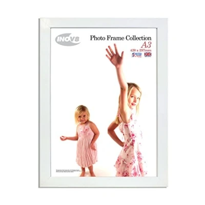 Image of Inov8 British Made Real Wood Picture/Photo Frame A3 (42x29cm) Auckland 20mm Pine White