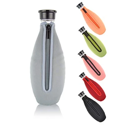 Image of Bokshi Bottle Cover Protective Case for SodaStream Crystal Glass Carafe Neoprene Soda Stream Blue Grey