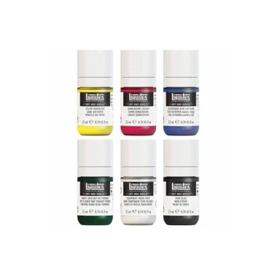 Image of Liquitex Acrylic Paint, 6 Colours in 22 ml dosing Bottles, (6er Pack)