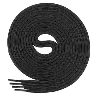 Image of Di Ficchiano shoe laces, round laces for business and leather shoes, tear proof all diameter: 3 mm, length: 60 cm 130 cm, 25 colours, material: polyester, Adult (Unisex), black