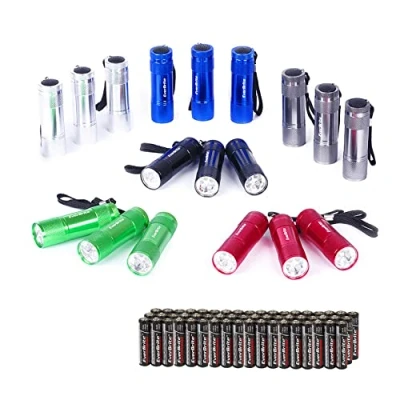 Image of EverBrite 18 Pack LED Mini Pocket Torch, Small Keyring Torches Flashlight, Ideal for Kids Camping Hiking Traveling Cycling Outdoors Party, Batteries Included
