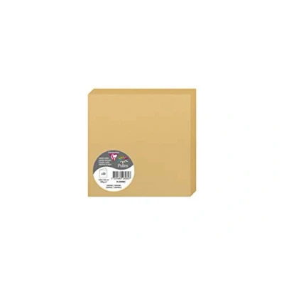 Image of Clairefontaine Ref 2808C Pollen Folded Card (Pack of 25 Sheets) 135 x 135mm Sized, 210gsm Card, Inkjet &amp; Laser Printer Compatible, Acid Free Caramel