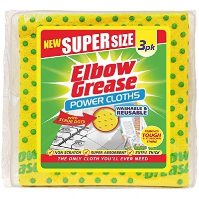 Image of Elbow Grease Power Cloths 3 Pack Super Absorbent Extra Thick With Scrub Dots (1 / Cloths)