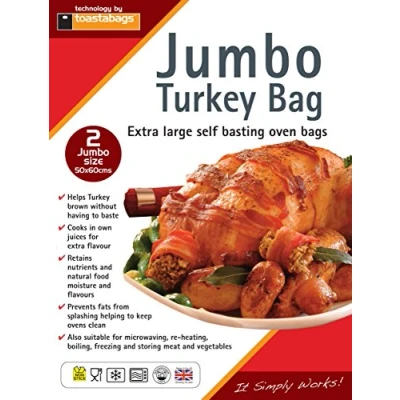 Image of Jumbo Oven Roasting Bags 55 x 60cm 2 Pack Perfect for Your Turkey
