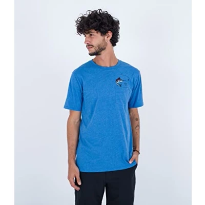 Image of Hurley Men&#039;s Evd Trolling Pkt S/S T Shirt, Sea View, S