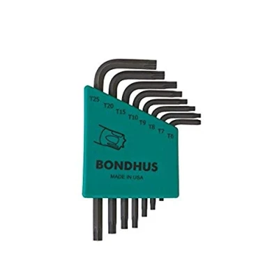 Image of Bondhus 31732 Set of 8 Star L Wrenches, Short Length, Sizes T6 T25