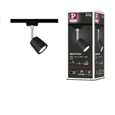 Image of Paulmann 96926 Cover URail individual spot GU10 max. 10W dimmable 230V black matt, chrome rail system choose any lamp