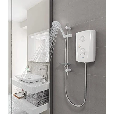 Image of Triton T80 Pro Fit Electric Shower 7.5kW White &amp; Chrome 5 Spray Modern SP8007PF