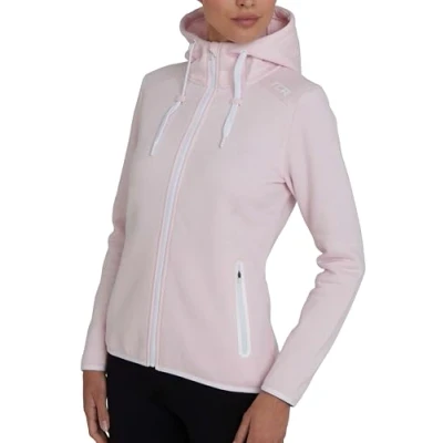 Image of TCA Womens Revolution Tech Workout Thermal Running Hoodie Jacket with Zip Pockets and Thumbholes Pink Marl, L