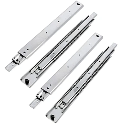 Image of GTV H53 Drawer Runners Full Extension 53.9 x 1000 mm 2 Thick Galvanised Steel Roller Telescopic Rail Ball Guide System Maximum Load 100 kg Set = 4 Pieces