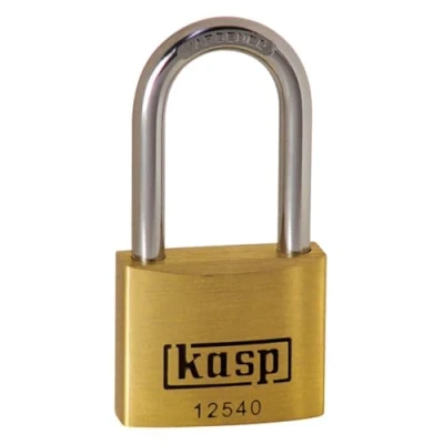 Image of Kasp Premium Brass Padlock 40x40mm Long Shackle, Blister Packed