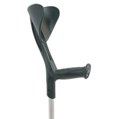 Image of Crutch height adjustable aluminum black Colour