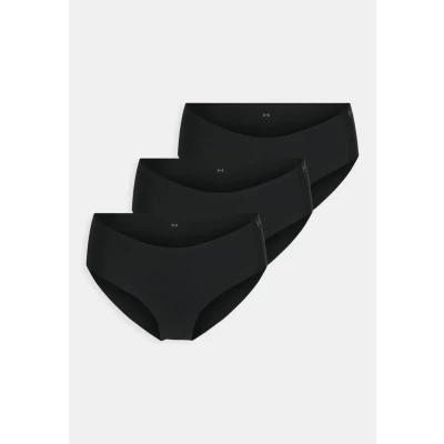 Image of Under Armour Underwear Hipster PURE Stretch NO SHOW Solid 3 PACK Briefs, Women&#039;s, Size: Large, Black