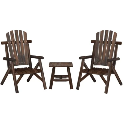 Image of vidaXL 3 Piece Garden Lounge Set Solid Wood Spruce