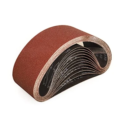Image of Sruhrak 100X610mm Abrasive Sanding Belt Set 10 Pack 60 Grits Sandpaper Belts for Portable Sander