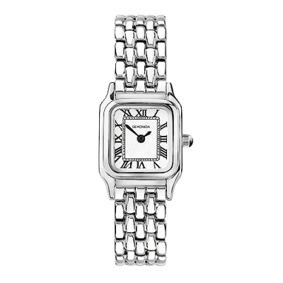 Image of Sekonda Classic Margot Ladies 34mm Quartz Watch in Silver with Analogue Display, and Rose Gold Stainless Steel Strap 40671