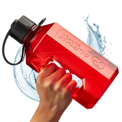 Image of Alpha Designs XL Gym Water Bottle 1.6 Litre / 1600ml Large Jug BPA Free &amp; Leakproof Keg Red