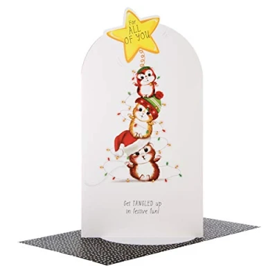 Image of Hallmark 25495533 All Of You Medium Christmas Card &quot;Festive Fun&quot;