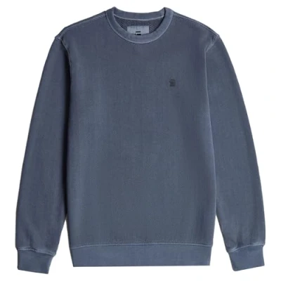 Image of G STAR RAW Men&#039;s Overdyed R Sweater Sweatshirt, Blue (Dk Sea Gd D25891 d688 g702), M