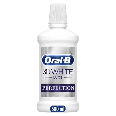 Image of Oral B 3D White Luxe Perfection Alcohol Free Mouthwash, Clean Mint Flavour, 500 ml