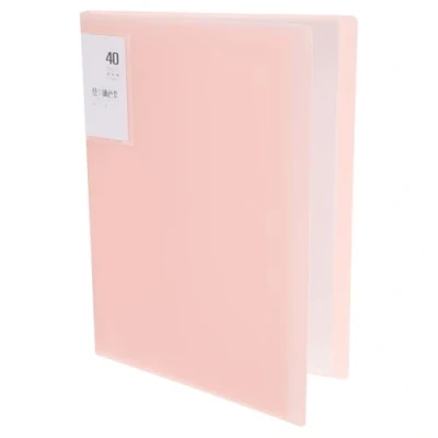 Image of M&amp;G 40 Pocket Binder with PP Plastic Sleeves A4(Pink), Art Portfolio Folder Clear Sheet Protectors, Display 80 Pages for Organizing Documents, 310x235x27mm