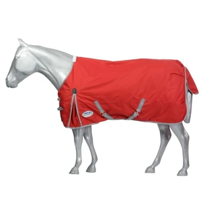 Image of WeatherBeeta ComFiTec Classic Standard Neck Lite Plus Horse Rug, Red/Silver/Navy, 5&#039;9
