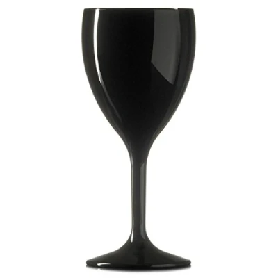 Image of Elite Premium Polycarbonate Wine Glass Black 11oz / 320ml Reusable Plastic Glasses