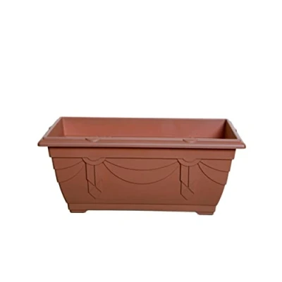 Image of Venetian Window Box Trough Planter Small 40cm Plastic Flower Plant Pot Terracotta Colour