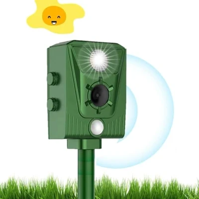 Image of Ultrasonic Fox Repellent, Outdoor Cat Wolf Deterrents,USB &amp; Solar Powered, Waterproof Animal Repeller Motion Sensor, for Squirrels Cats Dogs Rats
