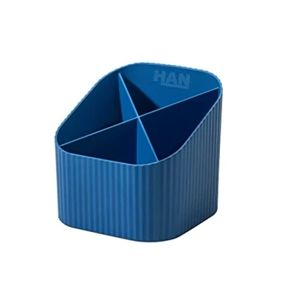 Image of HAN Karma 17248 16 Desk Holder with 4 Compartments Environmentally Friendly 80 100% Recycled Material Pen Eco Blue