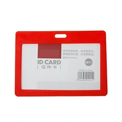 Image of CKB LTD® 10x Red Enclosed Plastic Pass Rigid Holder COLOUR FRAME DELUXE ñ HORIZONTAL/LANDSCAPE Identity ID card Badge Pocket 102mm x 78mm / Holds a up to 90mm 54mm