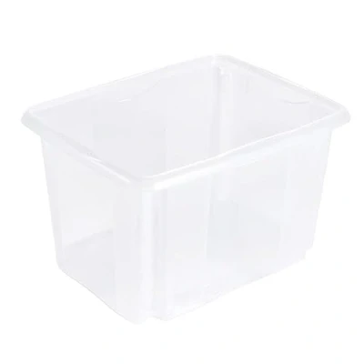 Image of keeeper Storage Box with Turn Around Stacking system, 44.5x34.5x27 cm, 30 Litre, Emil, Transparent