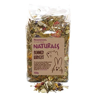 Image of Rosewood Naturals Summer Harvest Salad, Small Animal Treat for Rabbits, Guinea Pigs, Chinchillas, Degus, Hamsters, Gerbils, Mice and Rats, 150g
