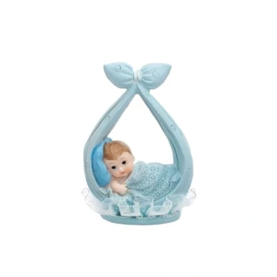 Image of PartyDeco cake figure in the shape of a girl scarf christening decoration baby shower gender reveal party table toppers decorations (Mix #1)