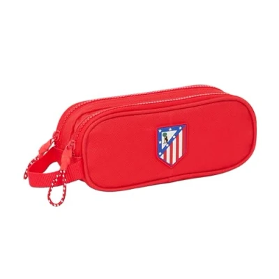 Image of Safta Atletico de Madrid Double Child&#039;s Pencil Case, Children&#039;s Ideal for School Aged Children, Comfortable and Versatile, Quality Resistance, 21 x 6 8 cm, red, Estándar,
