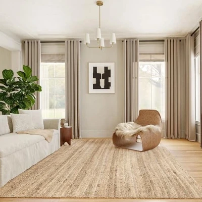 Image of nuLOOM Rigo Hand Woven Farmhouse Jute Area Rug, 8&#039; x 10&#039;, Natural