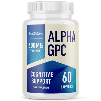 Image of Alpha GPC Choline 600MG (60 Capsules, 30 Day Supply) Nootropic Brain Supplement for Focus, Memory, Motivation, Mood &amp; Energy Support* with BioPerine Vegetarian, Gluten Free, 3rd Party Tested