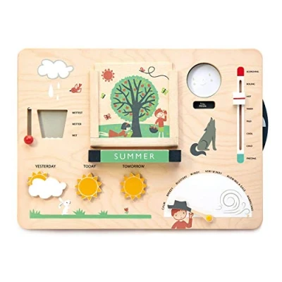 Image of Tender Leaf Toys Stimulating Learning Experience Busy Boards Activity Board For Children Ages 3+ (Weather Watch, one size)