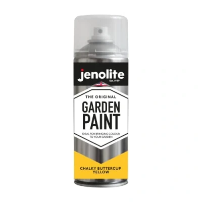Image of JENOLITE Directorust Chalky Spray Paint BUTTERCUP YELLOW 400ml Multi Surface Finish Ideal For Furniture, Ornaments, Picture Frames Interior &amp; Exterior Use RAL 1018