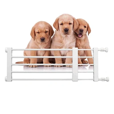Image of Foldable Pet Gate Safety Retractable Stair Child Baby Gates With 2 Non Slip Pads For Puppies And Pets