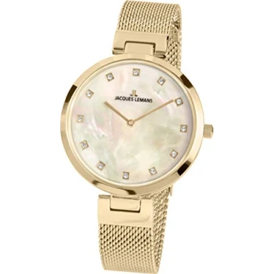 Image of JACQUES LEMANS Womens Analogue Quartz Watch with Stainless Steel Strap 1 2001D