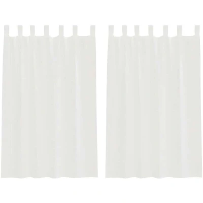 Image of vidaXL Voile Curtains with Loops 2 pcs White 140x175 cm