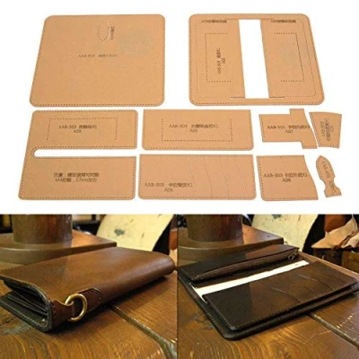 Image of Clear Acrylic Making Stencil Leather Wallet Template KitWallet for DIY Craft Office Supplies