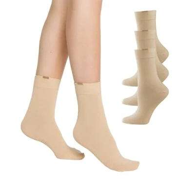 Image of Nur Die Women&#039;s opaque Calf Socks, Beige (beige 355), 6 9