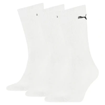Image of PUMA Unisex Sport 3p Socks, White, 12 13.5 UK